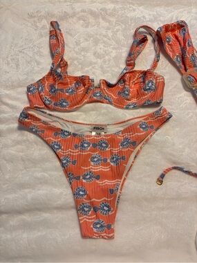 Fisch Coral Seashell Print Bikini - XS